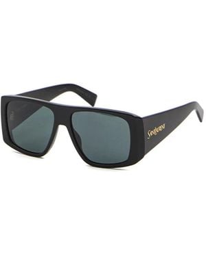 Saint Laurent Gafas de sol con montura rectangular - Negro