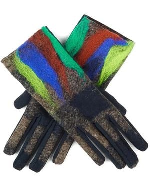 Exquisite J Guantes con estampado abstracto - Azul