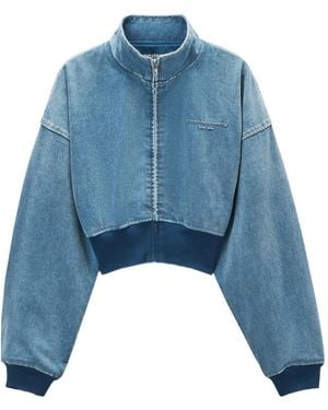 Alexander Wang スタンドカラー デニムジャケット - ブルー