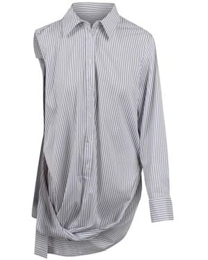BALOSSA Jadore Asymmetric Striped Shirt - Gray