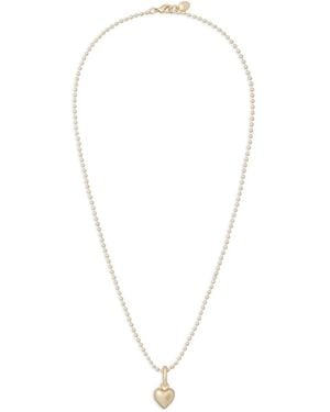 Roxanne Assoulin Heart-Pendant Ball-Chain Necklace - White