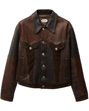 Versace Chaqueta con diseño colour block - Marrón