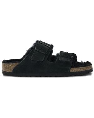 Birkenstock Arizona Shearling Sandals - Black