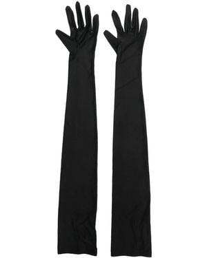 Alexandre Vauthier Opera-Length Fine-Ribbed Gloves - Black