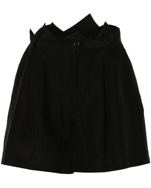 Yohji Yamamoto Asymmetric-Edge Shorts - Black