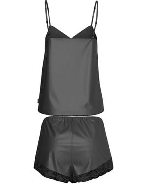 Calvin Klein Lace-Trim Pyjama Set - Black