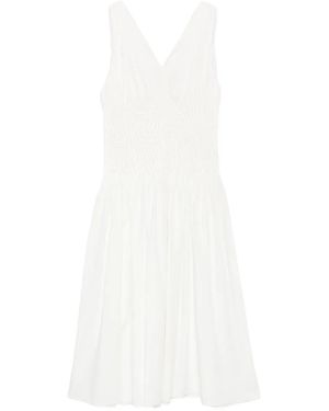 KHAITE Nola Maxikleid Mit Gesmokter Taille - Weiß