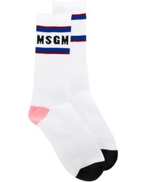 MSGM Socken Mit Logo-Print - Weiß