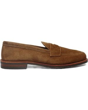 Alden Suede Penny Loafers - Brown