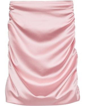 Fiorucci Ruched-Detail Satin Skirt - Pink