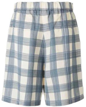 Jil Sander Geruite Shorts - Blauw