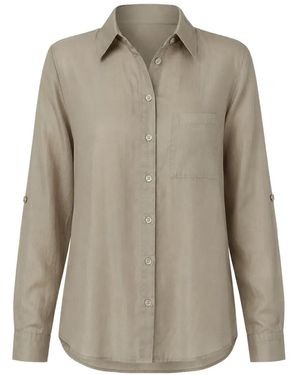 Lara Chemise Boutonnée À Manches Retroussées - Natural