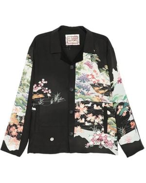 By Walid Chinese Repatch Rain Jacket - Black