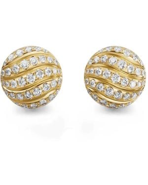 David Yurman Sculpted Cable Diamond Earrings - Metallic