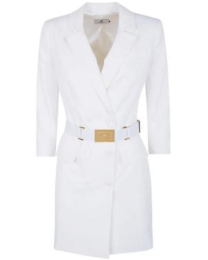 Elisabetta Franchi Mini Belt Dress - White