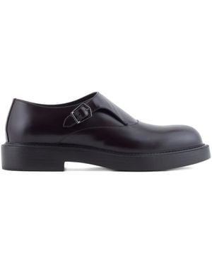 Emporio Armani Single-Buckle Monk Shoes - Brown