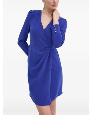 Morgan Wrap-Style Mini Dress - Blue
