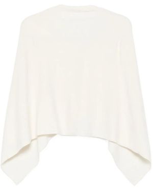 Bompard Kasjmier Poncho Met Lage Hals - Wit