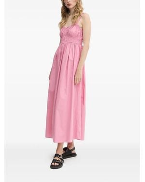 BOSS Gathered-Bodice Midi Dress - Pink