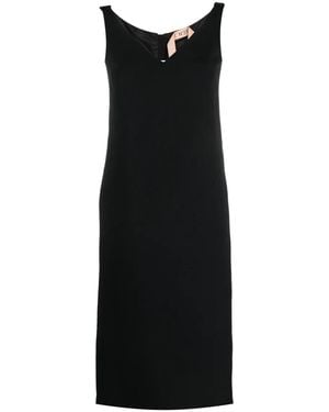N°21 Ruched-Strap Midi Dress - Black