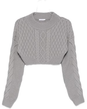 Patrizia Pepe Cable-Knit Cropped Jumper - Grey