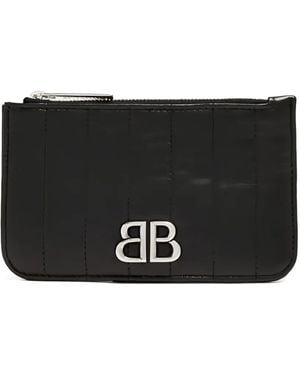Balenciaga Quilted Logo-Plaque Cardholder - Black