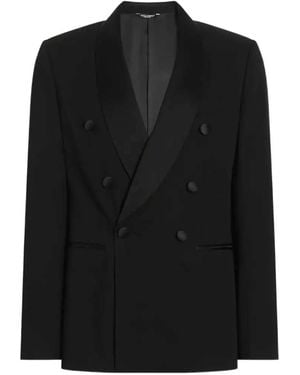 Dolce & Gabbana Double-Breasted Tuxedo Jacket - Black