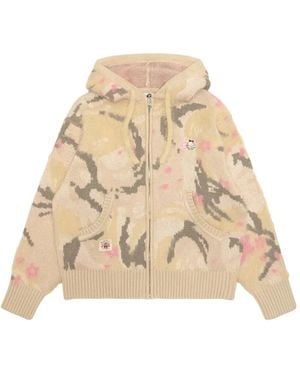 Aape By A Bathing Ape Camouflage-Pattern Zip-Fastening Cardigan - Natural