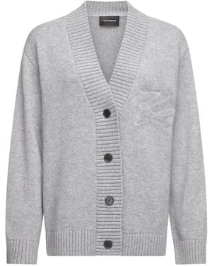 KARL LAGERFELD Soutache Cardigan - Grey