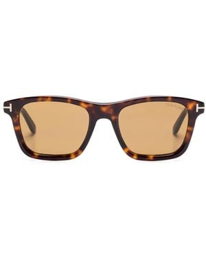 Tom Ford The Tom Ford 1179 Barron Sunglasses Feature A Classic Rectangular Shape With An Arching Brow Line Suitable For - Natural