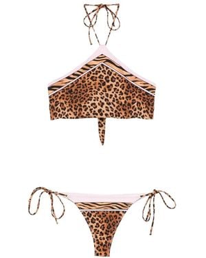 MC2 Saint Barth Bikini Con Animal Print - Blanco