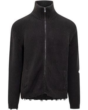 A PAPER KID Knitted Cardigan - Black