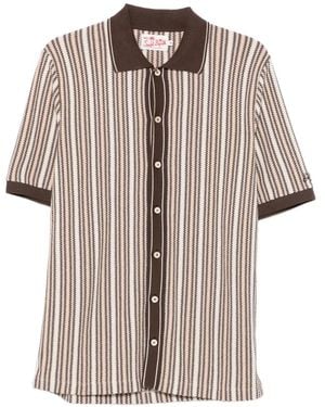 MC2 Saint Barth Marettimo Striped Knit Polo Shirt - White