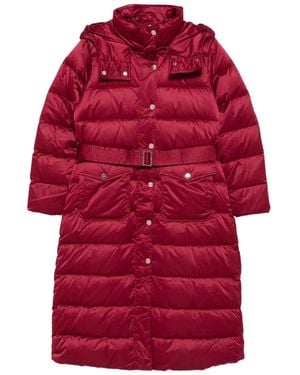 Liu Jo Belted Hooded Coat - Red