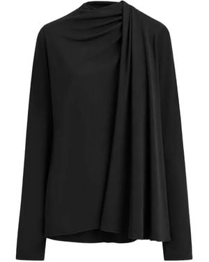 TOTEME Asymmetric Draped Blouse - Black