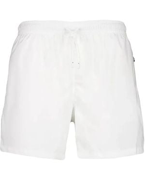 Fedeli Logo-Patch Swim Shorts - White