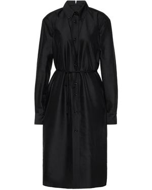 Maison Margiela Robe Mi-Longue À Col Pliant - Noir