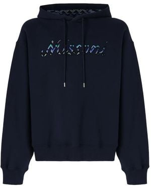 Missoni Logo-Appliqué Hoodie - Blue