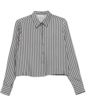 Xacus Vertical-Stripe Shirt - Grey