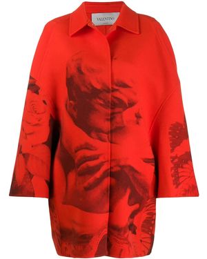 Valentino Garavani X Undercover Lovers Print Oversized Coat - Red