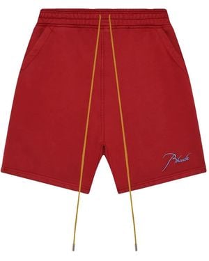 Rhude Classique Logo-Print Shorts - Red