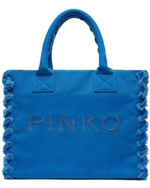 Pinko Borsa Da Spiaggia Con Ricamo - Blu