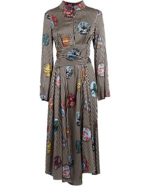 Shirtaporter Abito Con Stampa - Marrone