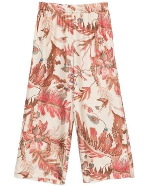 Weekend by Maxmara Floral-Print Silk Pants - Red
