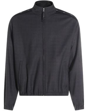 Moschino Zip Fastening Bomber Jacket - Blue