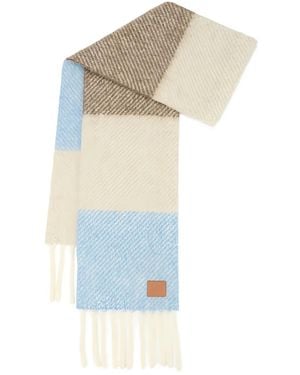 Loewe Striped Fringed Scarf - White