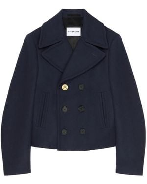 Givenchy Double-Breasted Notched-Lapels Jacket - Blue