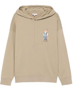 Maison Kitsuné Logo-print Hoodie - Natural