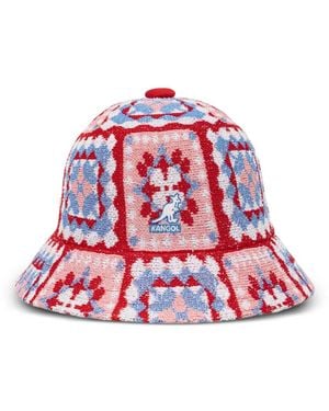 Kangol Crochet-Knit Bucket Hat - Red