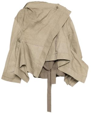 Yehuafan Draped Tie-Fastening Jacket - Natural